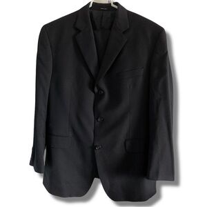 Calvin Klein Navy Contemporary Fit 100% Wool Suit Size 42R / 36S